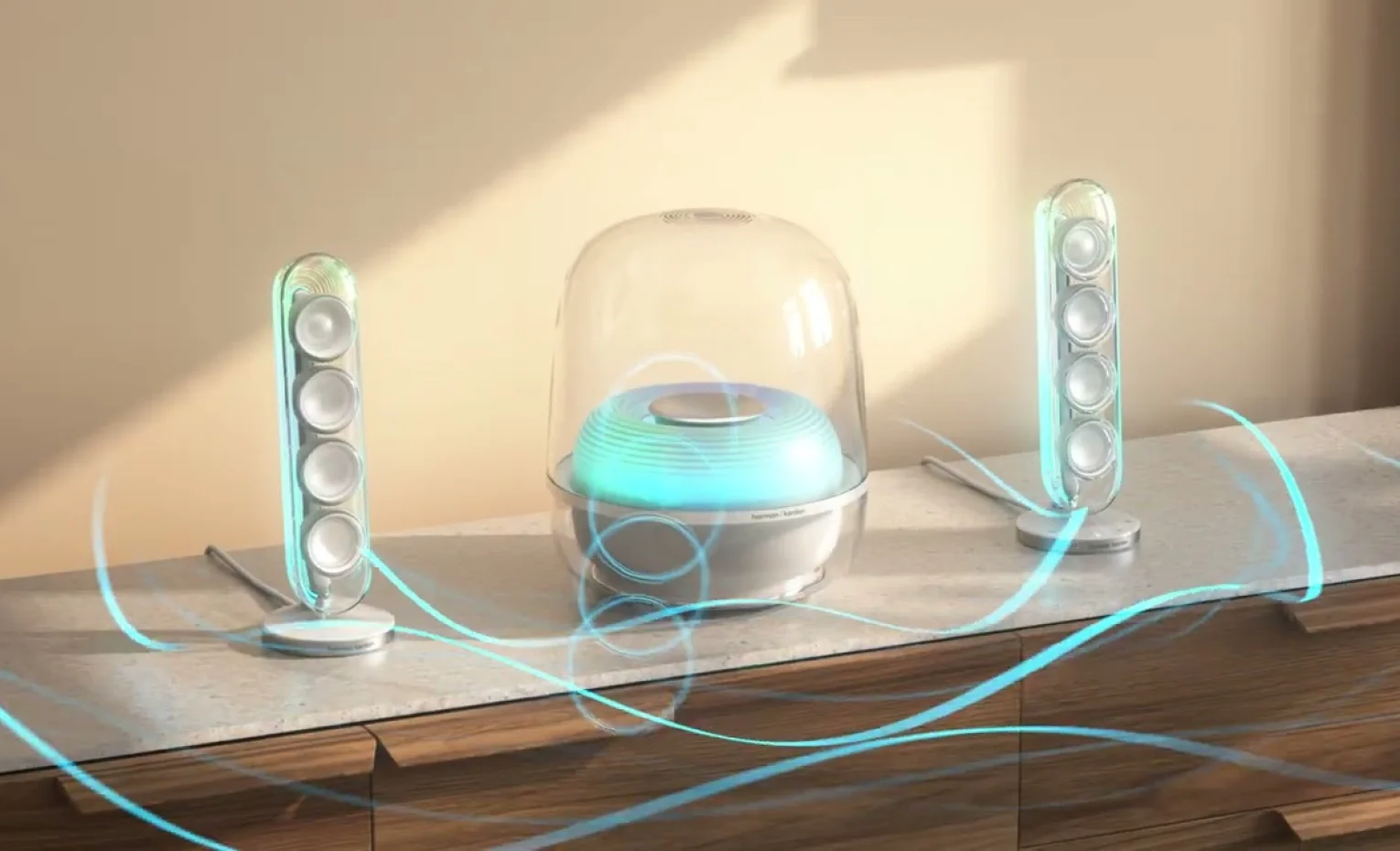 مقایسه اسپیکر هارمن کاردن Aura Studio 4 با SoundSticks 5 مقایسه اسپیکر هارمن کاردن Aura Studio 4 با SoundSticks 5