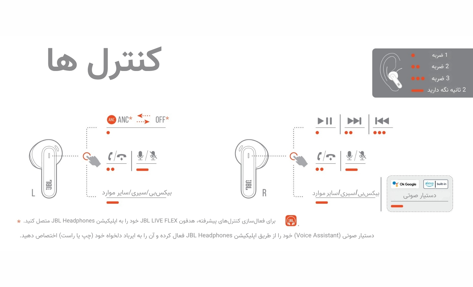 راهنمای استفاده هندزفری جی بی ال مدل Live Flex 4 راهنمای استفاده هندزفری جی بی ال مدل Live Flex 4