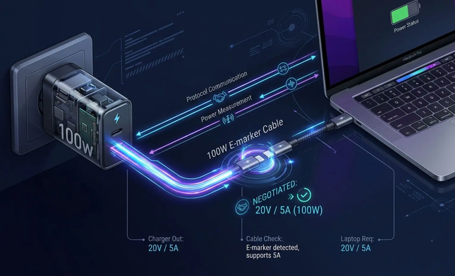کابل USB-C 100 وات و ویژگیهای فنی که هنگام خرید باید بدانید کابل USB-C 100 وات و ویژگیهای فنی که هنگام خرید باید بدانید