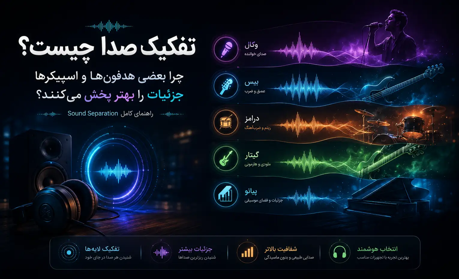 تفکیک صدا چیست و چرا بعضی هدفونها و اسپیکرها جزئیات را بهتر پخش میکند؟
