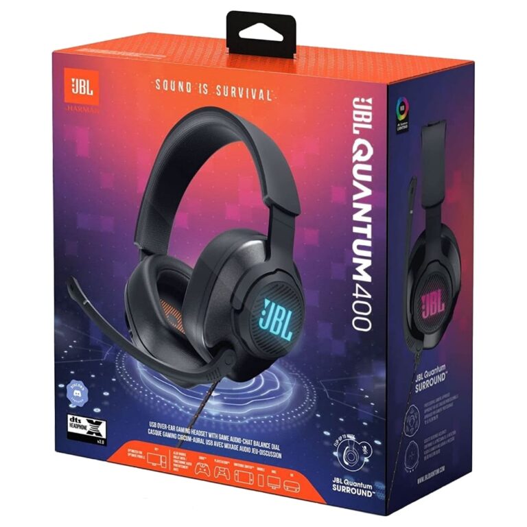عکس جعبهٔ هدفون JBL Quantum 400 رنگ مشکی از زاویه