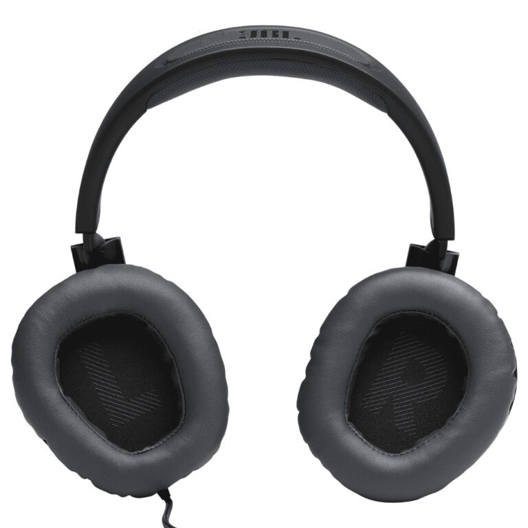 عکس هدفون JBL Quantum 100 مشکی با نمای داخلی پدهای دو گوشی