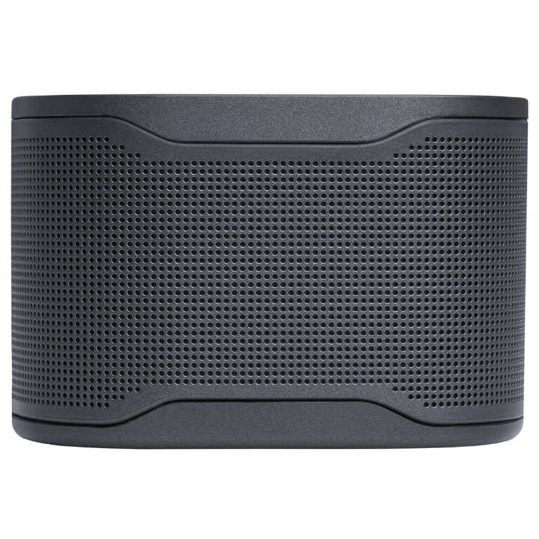 عکس ساندبار JBL Bar 2.1 Deep Bass MK2 مشکی، نمای نزدیک انتهای مشبک بدنه