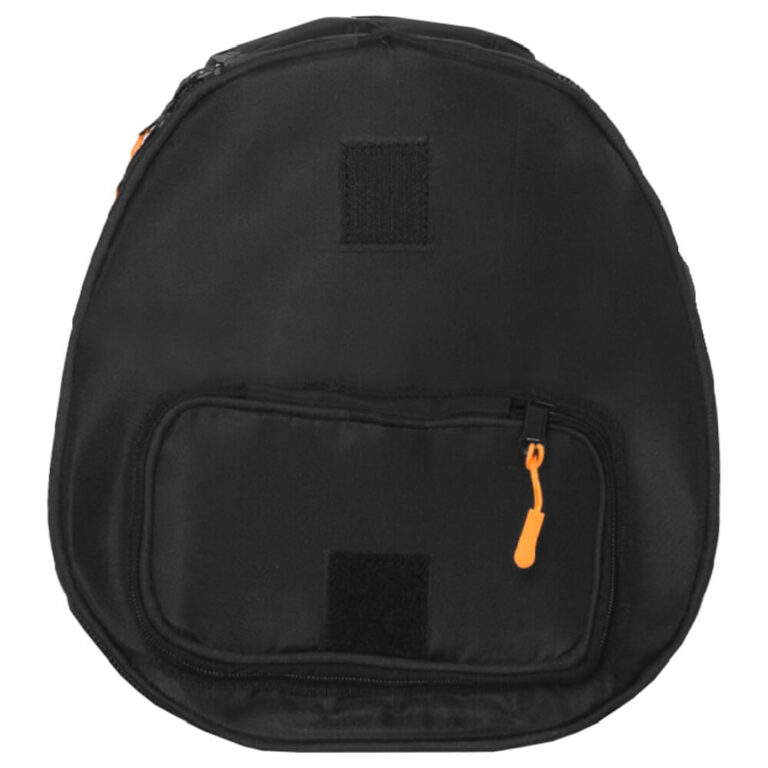 عکس کیف اسپیکر JBL PartyBox 110 نسل 2 مشکی، نمای بخش گرد کیف با جیب زیپ‌دار