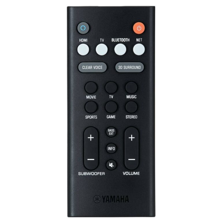 عکس ریموت ساندبار Yamaha YAS-209 مشکی از روبه‌رو