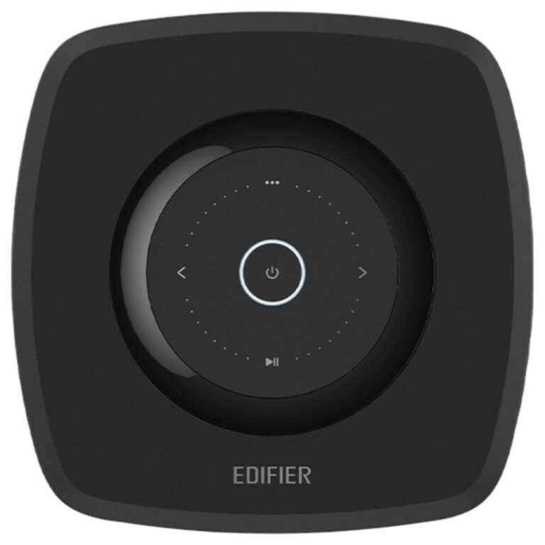 عکس اسپیکر Edifier MS50A، نمای پنل کنترل مشکی از بالا