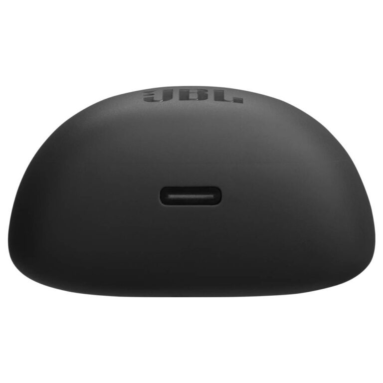 عکس کیس شارژ هندزفری JBL Tune Flex 2 مشکی از زیر، با درگاه شارژ