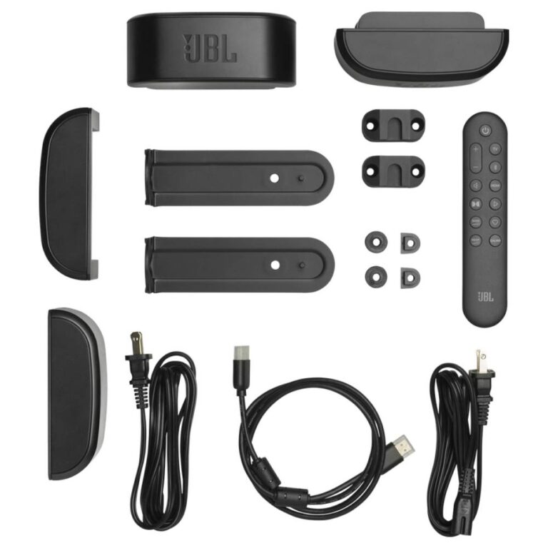 عکس ریموت، کابل‌ها و قطعات همراه ساندبار JBL Bar 800 MK2