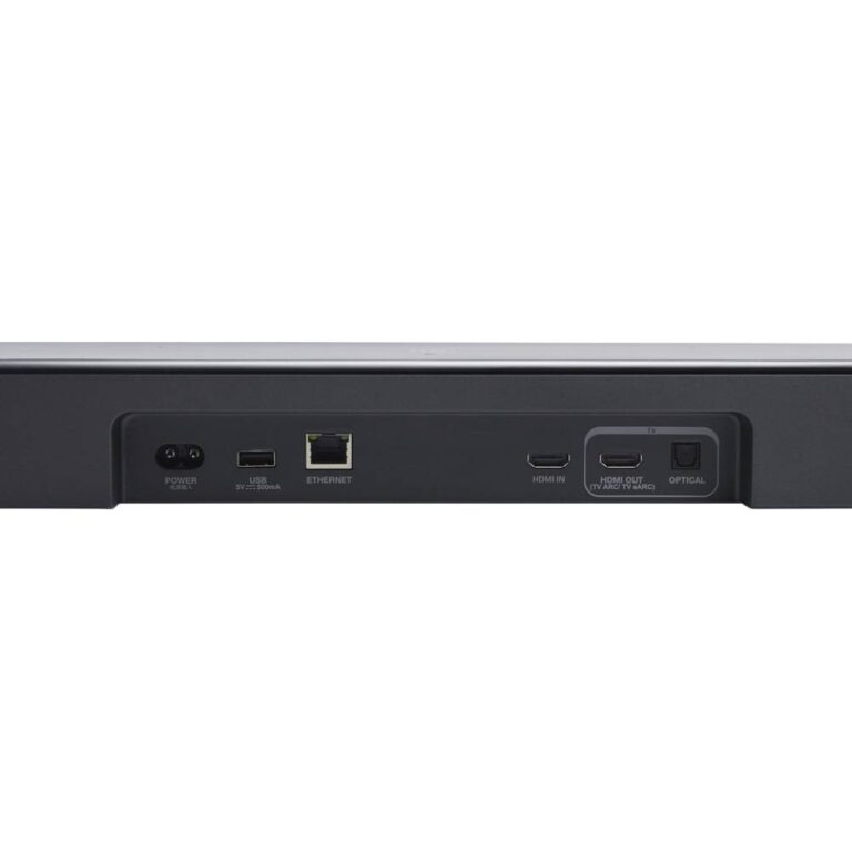 عکس ساندبار JBL Bar 800 MK2 مشکی، نمای نزدیک درگاه‌های پنل پشتی