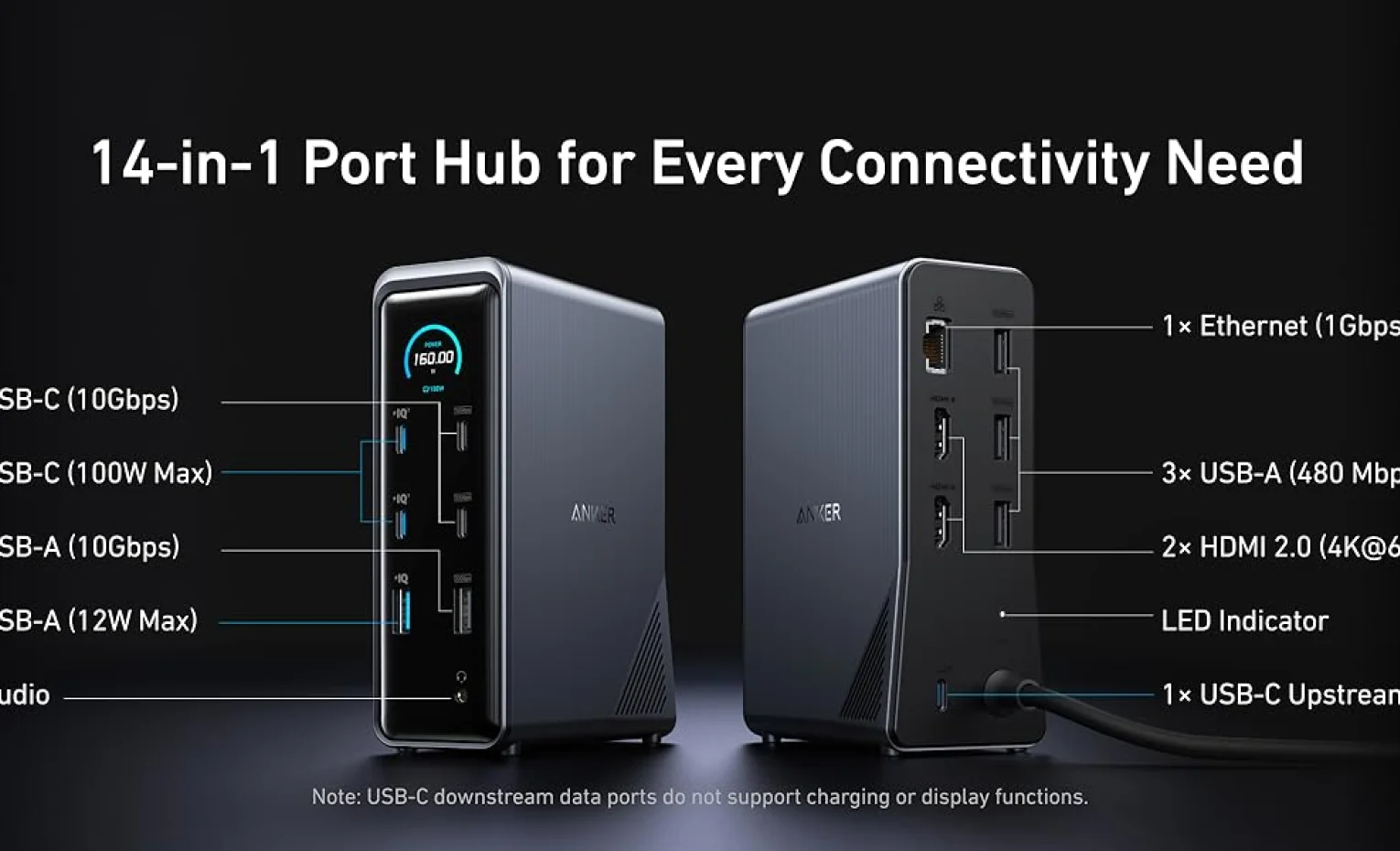 شارژر رومیزی Anker Prime 14-in-1 160W شارژر رومیزی Anker Prime 14-in-1 160W