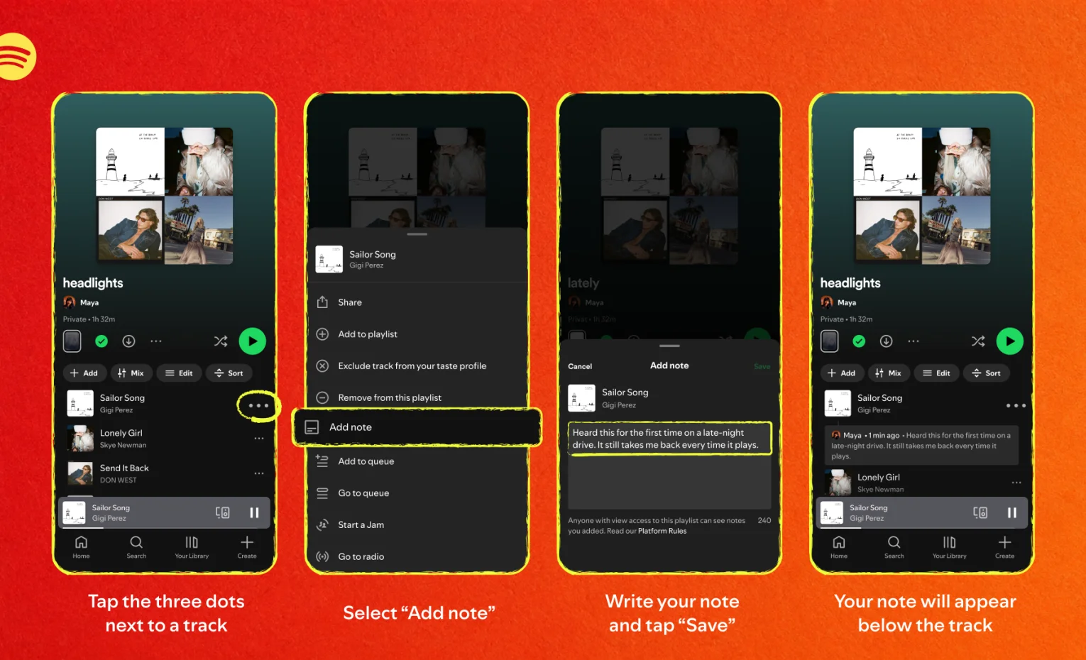Playlist Notes اسپاتیفای، قابلیت جدید یادداشت در پلیلیست Playlist Notes اسپاتیفای، قابلیت جدید یادداشت در پلیلیست