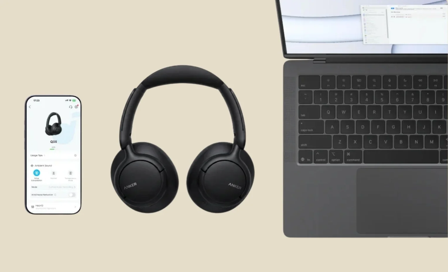 هدفون Anker Q31i؛ امکانات LDAC، باتری و محدودیت اتصال هدفون مشکی میان گوشی با اپلیکیشن کنترل صدا و لپتاپ