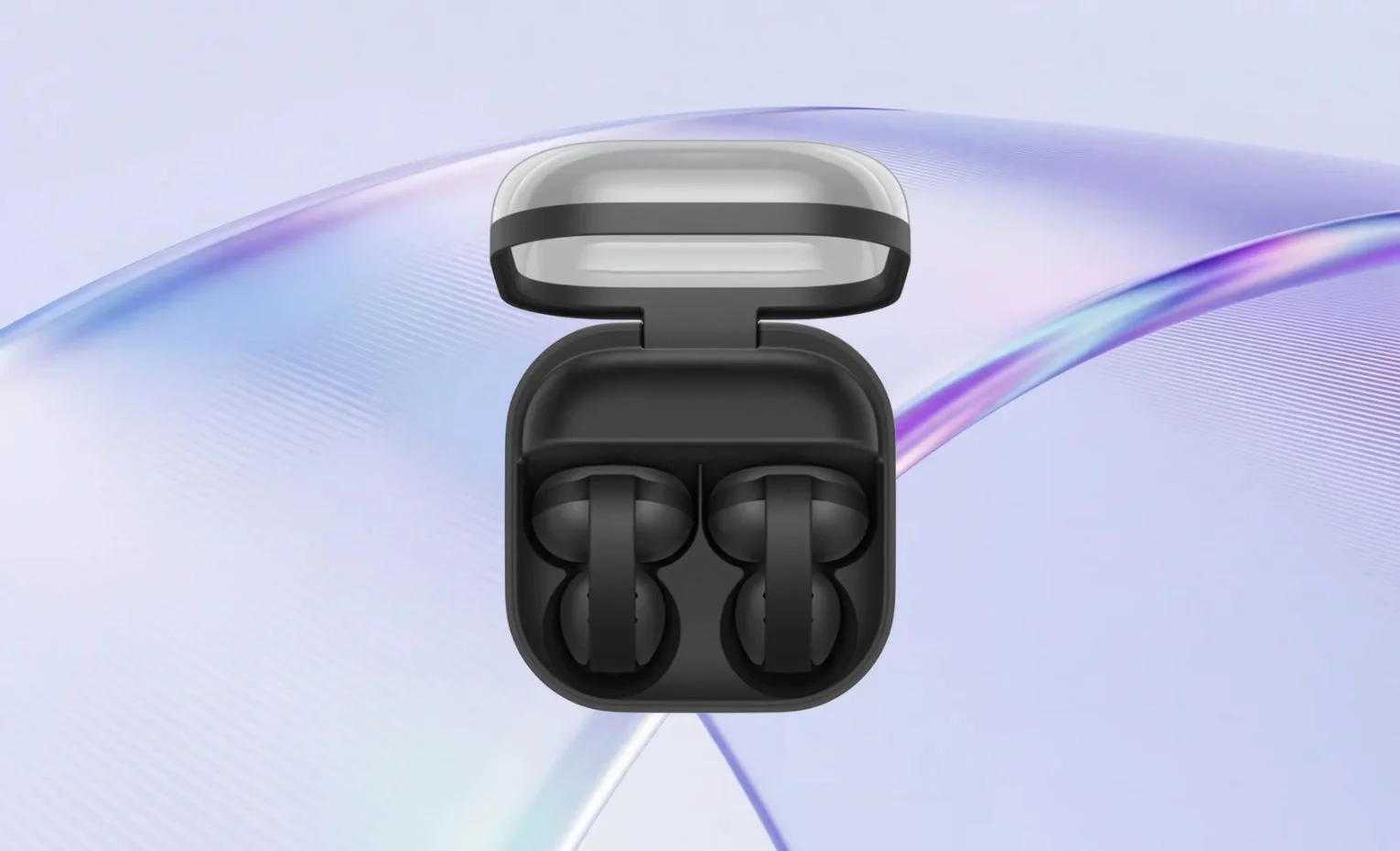 هندزفری سامسونگ Galaxy Buds On، طراحی کلیپسی در تصاویر تازه هندزفری گیرهای مشکی داخل کیس شارژ با درپوش شفاف باز